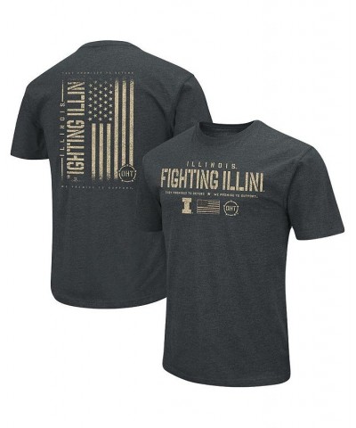 Men's Heathered Black Illinois Fighting Illini OHT Military-Inspired Appreciation Flag 2.0 T-shirt $26.99 T-Shirts