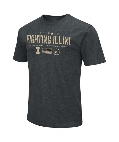 Men's Heathered Black Illinois Fighting Illini OHT Military-Inspired Appreciation Flag 2.0 T-shirt $26.99 T-Shirts