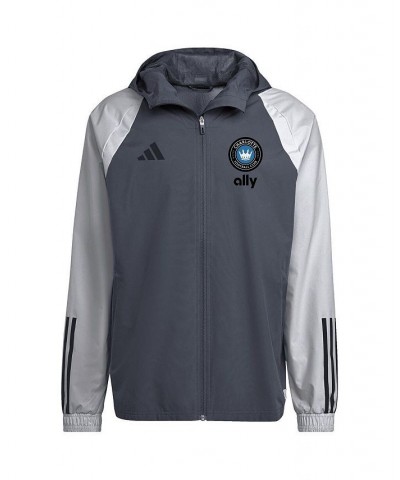 Men's Charcoal Charlotte FC All-Weather Raglan Hoodie Full-Zip Jacket $37.20 Jackets