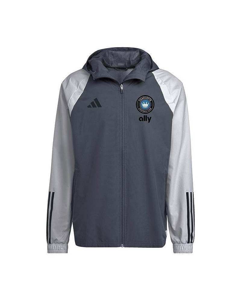 Men's Charcoal Charlotte FC All-Weather Raglan Hoodie Full-Zip Jacket $37.20 Jackets