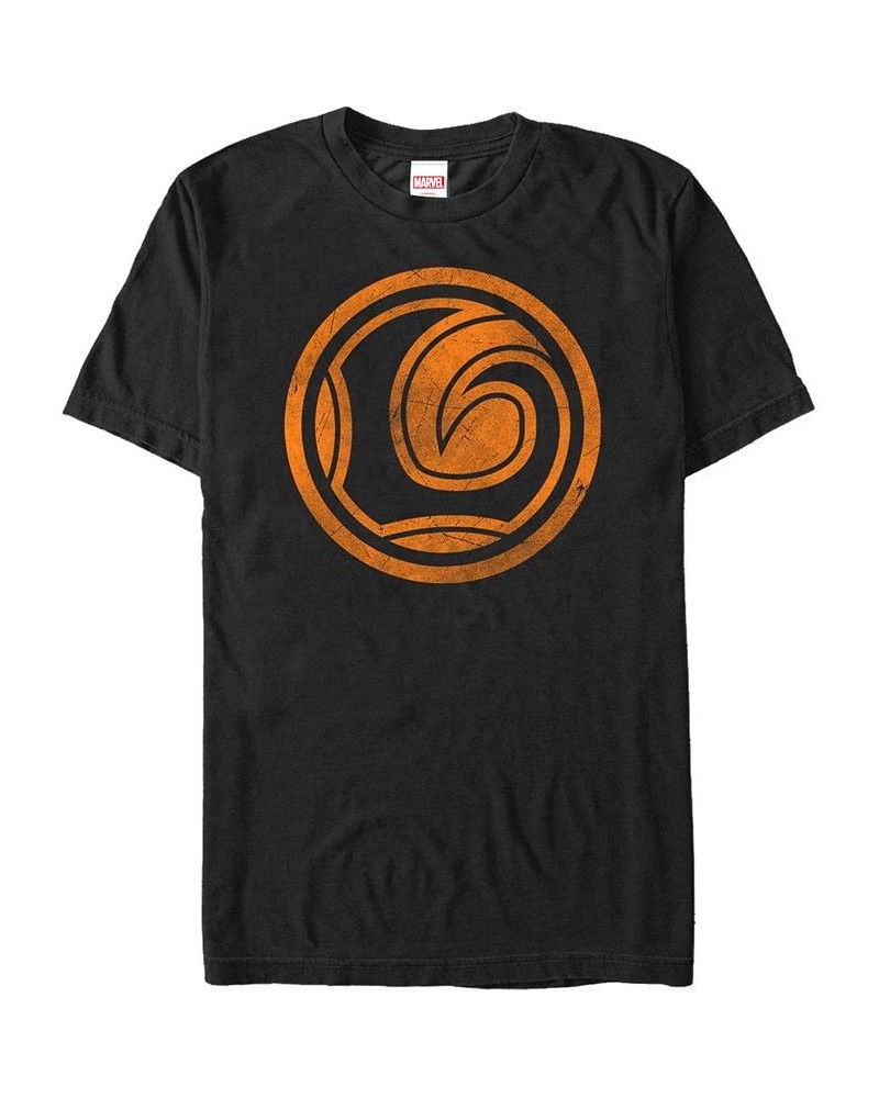 Marvel Men's Loki Distressed Orange Logo Short Sleeve T-Shirt Black $17.50 T-Shirts