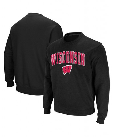 Men's Black Wisconsin Badgers Arch & Logo Crew Neck Sweatshirt $35.99 Sweatshirt