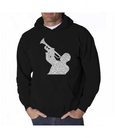 Men's Word Art Hoodie - All Time Jazz Songs Black $27.60 Sweatshirt