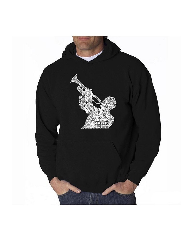 Men's Word Art Hoodie - All Time Jazz Songs Black $27.60 Sweatshirt