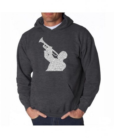 Men's Word Art Hoodie - All Time Jazz Songs Black $27.60 Sweatshirt