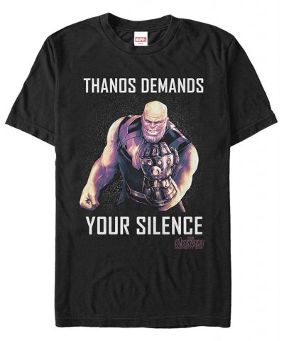 Marvel Men's Avengers Infinity War Thanos Demands Silence Short Sleeve T-Shirt Black $14.00 T-Shirts