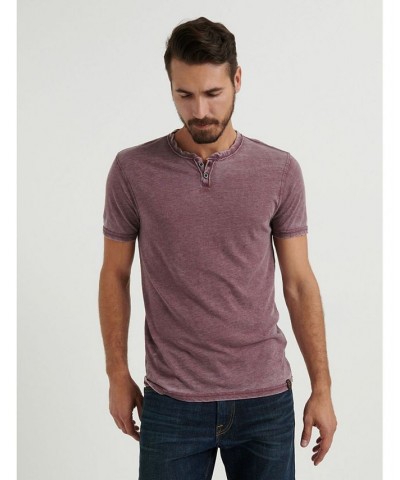 Men's Burnout Button Notch Short Sleeve Tshirt PD05 $20.49 Shirts