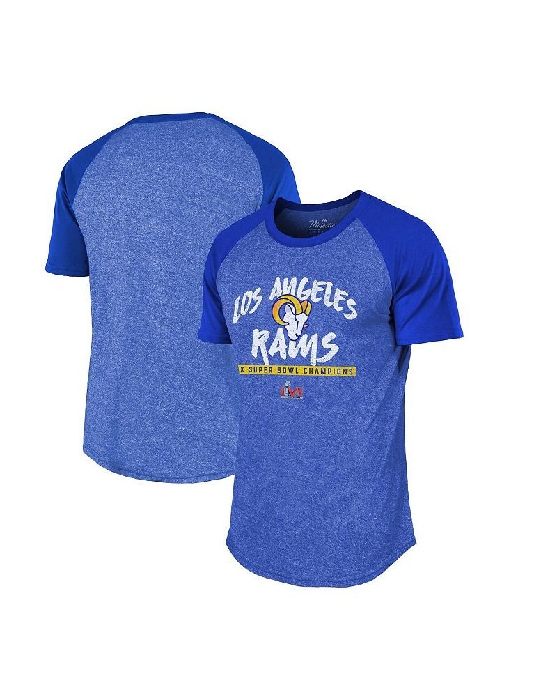 Men's Threads Royal Los Angeles Rams 2-Time Super Bowl Champions Tri-Blend Raglan T-shirt $21.20 T-Shirts