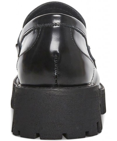 Women's Lando Tailored Lug Sole Bit Loafers Black $41.42 Shoes