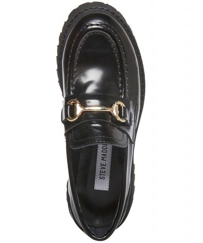 Women's Lando Tailored Lug Sole Bit Loafers Black $41.42 Shoes