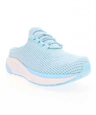 Women's Tour Knit Slide Slip On Sneakers Blue $41.98 Shoes