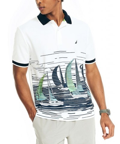 Men's Navtech Performance Moisture-Wicking Sustainably Crafted Printed Classic-Fit Polo Shirt White $41.17 Polo Shirts