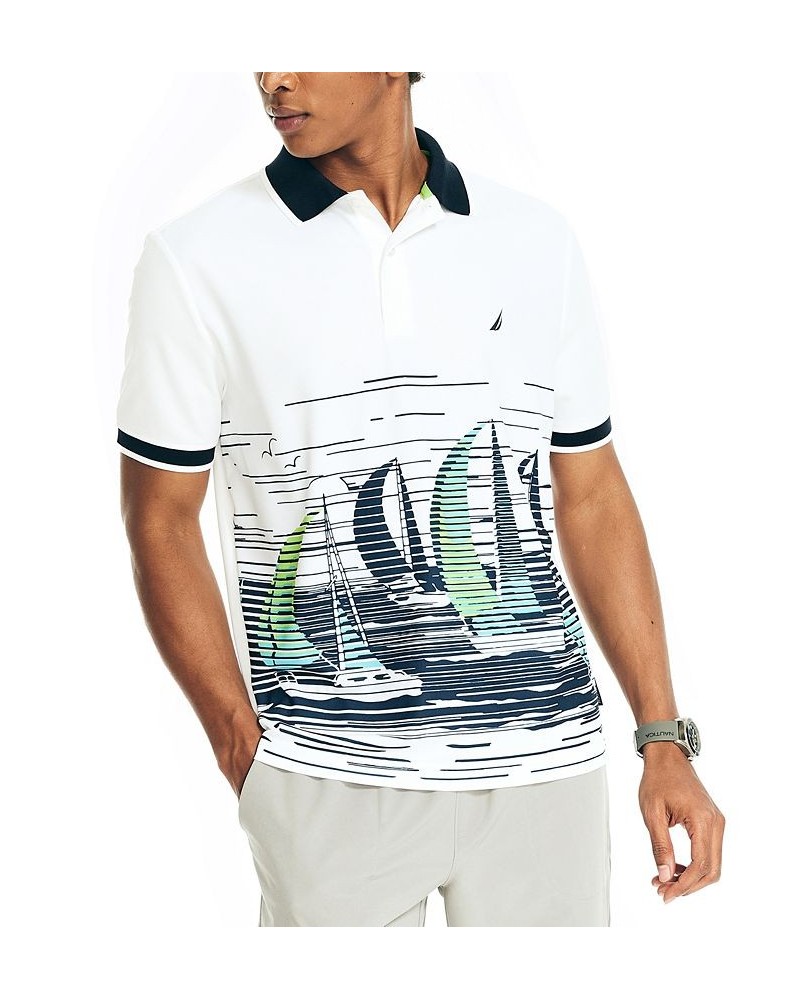 Men's Navtech Performance Moisture-Wicking Sustainably Crafted Printed Classic-Fit Polo Shirt White $41.17 Polo Shirts