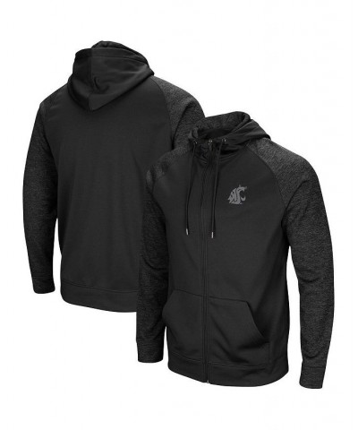 Men's Black Washington State Cougars Blackout 3.0 Tonal Raglan Full-Zip Hoodie $39.74 Sweatshirt