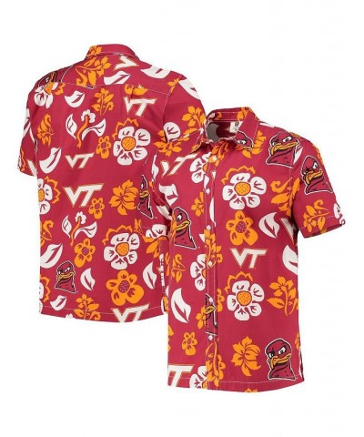 Men's Maroon Virginia Tech Hokies Floral Button-Up Shirt $28.70 Shirts