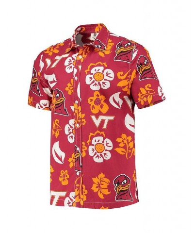 Men's Maroon Virginia Tech Hokies Floral Button-Up Shirt $28.70 Shirts