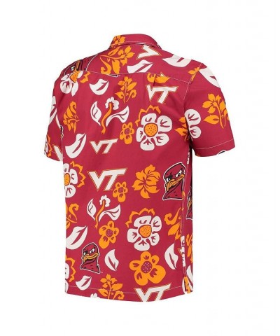 Men's Maroon Virginia Tech Hokies Floral Button-Up Shirt $28.70 Shirts