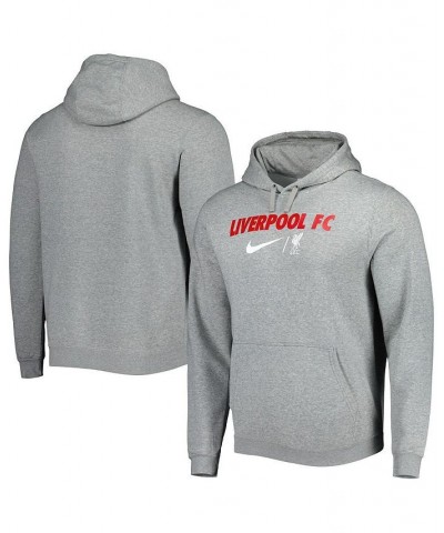 Men's Heather Gray Liverpool Lockup Club Pullover Hoodie $36.80 Sweatshirt