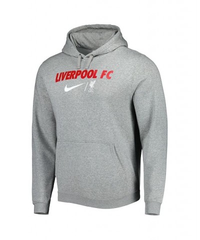 Men's Heather Gray Liverpool Lockup Club Pullover Hoodie $36.80 Sweatshirt