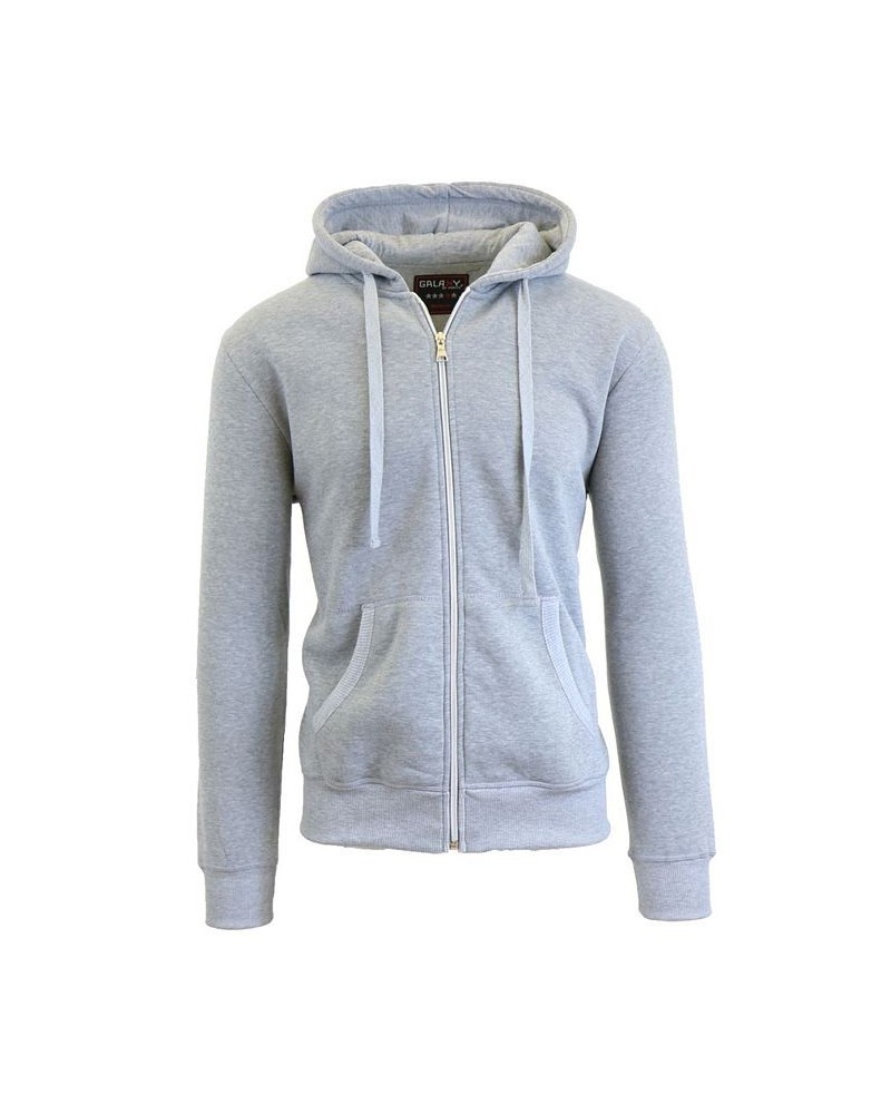 Men's Full Zip Fleece Hooded Sweatshirt Heather Gray $19.94 Sweatshirt