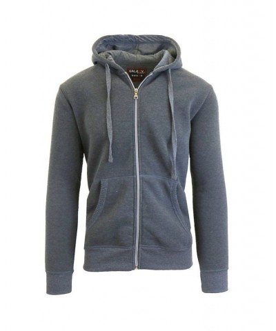 Men's Full Zip Fleece Hooded Sweatshirt Heather Gray $19.94 Sweatshirt