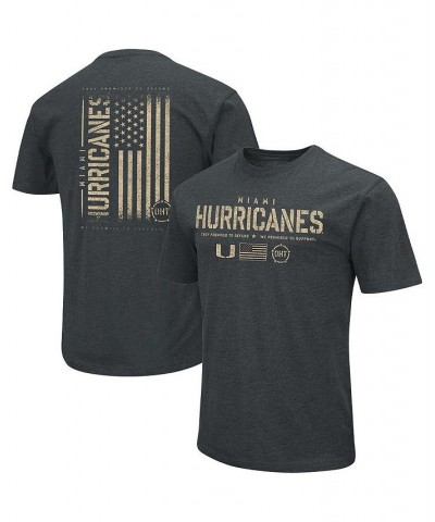 Men's Heathered Black Miami Hurricanes OHT Military-Inspired Appreciation Flag 2.0 T-shirt $18.00 T-Shirts