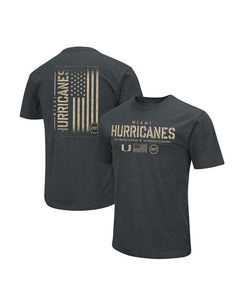 Men's Heathered Black Miami Hurricanes OHT Military-Inspired Appreciation Flag 2.0 T-shirt $18.00 T-Shirts