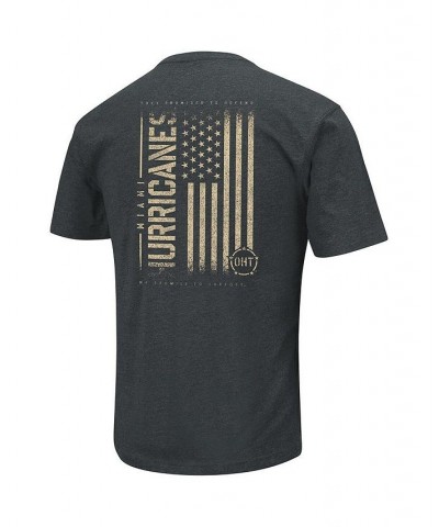 Men's Heathered Black Miami Hurricanes OHT Military-Inspired Appreciation Flag 2.0 T-shirt $18.00 T-Shirts