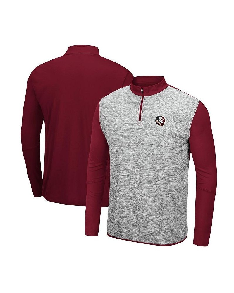 Men's Heather Gray, Garnet Florida State Seminoles Prospect Quarter-Zip Jacket $29.90 Sweatshirt