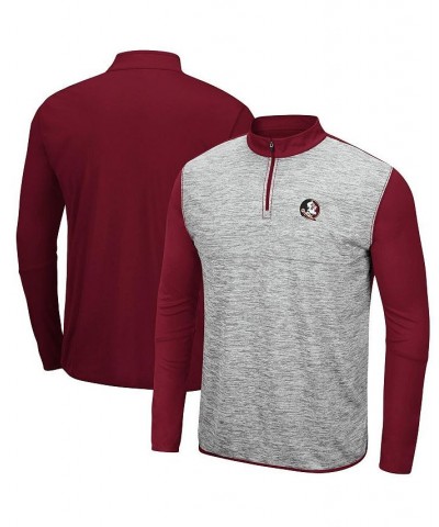 Men's Heather Gray, Garnet Florida State Seminoles Prospect Quarter-Zip Jacket $29.90 Sweatshirt