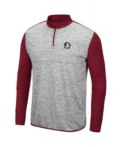 Men's Heather Gray, Garnet Florida State Seminoles Prospect Quarter-Zip Jacket $29.90 Sweatshirt