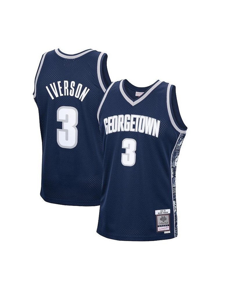 Men's Allen Iverson Navy Georgetown Hoyas 1995-96 Swingman Replica Jersey $59.45 Jersey