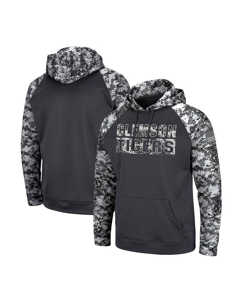 Men's Charcoal Clemson Tigers OHT Military-Inspired Appreciation Digital Camo Pullover Hoodie $36.00 Sweatshirt