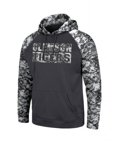 Men's Charcoal Clemson Tigers OHT Military-Inspired Appreciation Digital Camo Pullover Hoodie $36.00 Sweatshirt