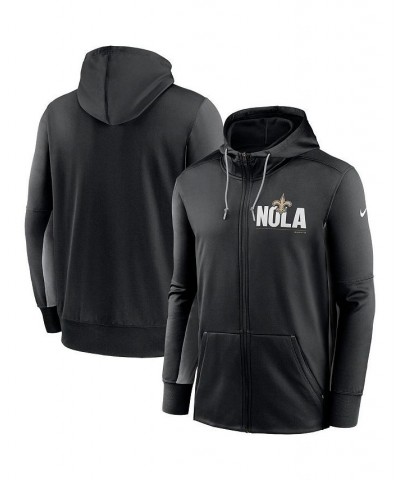 Men's Black and Gray New Orleans Saints Mascot Performance Full-Zip Hoodie $34.30 Sweatshirt