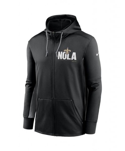 Men's Black and Gray New Orleans Saints Mascot Performance Full-Zip Hoodie $34.30 Sweatshirt