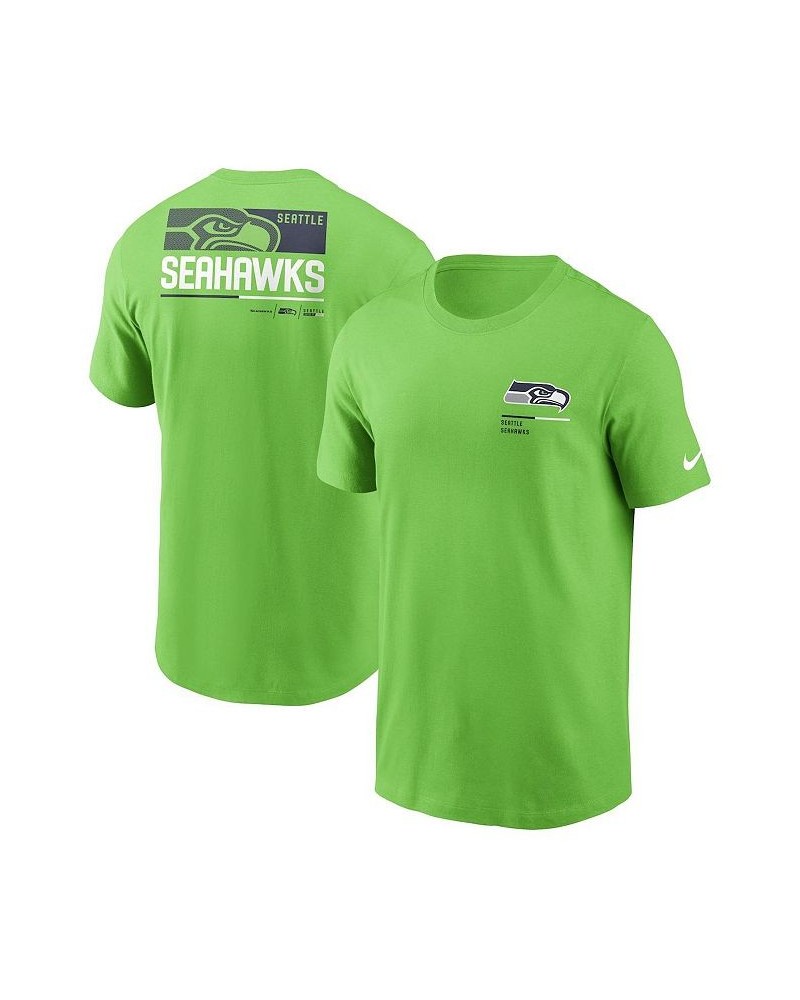 Men's Neon Green Seattle Seahawks Team Incline T-shirt $24.00 T-Shirts