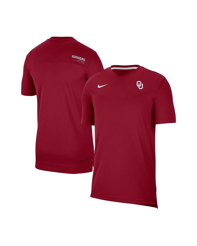 Men's Crimson Oklahoma Sooners Coach UV Performance T-shirt $28.20 T-Shirts