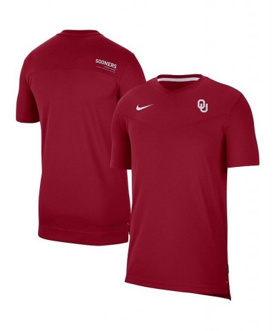 Men's Crimson Oklahoma Sooners Coach UV Performance T-shirt $28.20 T-Shirts