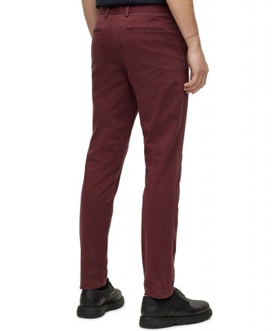 BOSS Men's Slim-Fit Stretch-Cotton Gabardine Chinos Red $50.40 Pants