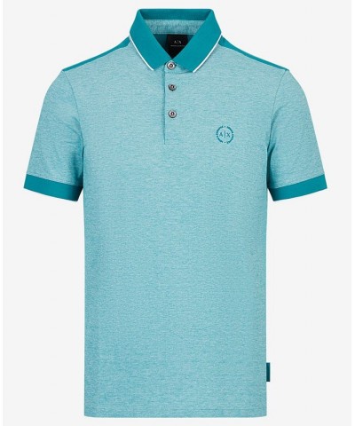 Two-Tone Colorblocked Logo-Print Polo Shirt Blue $30.00 Polo Shirts