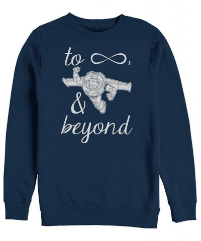 Disney Pixar Men's Toy Story Buzz Lightyear to Infinity Symbol, Crewneck Fleece Blue $28.04 Sweatshirt