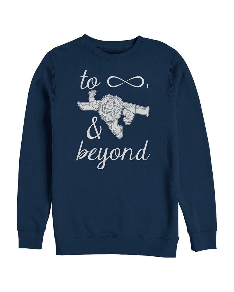 Disney Pixar Men's Toy Story Buzz Lightyear to Infinity Symbol, Crewneck Fleece Blue $28.04 Sweatshirt