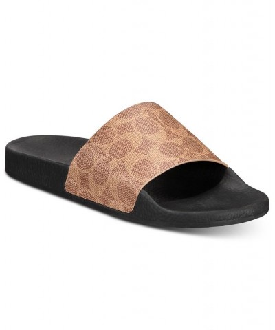 Women's Udele Sport Pool Slides Brown $51.45 Shoes