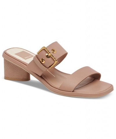 Women's Riva Buckled Slip-On Block-Heel Sandals PD03 $54.00 Shoes