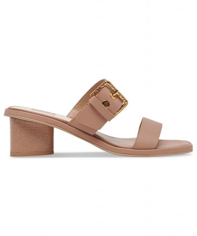 Women's Riva Buckled Slip-On Block-Heel Sandals PD03 $54.00 Shoes