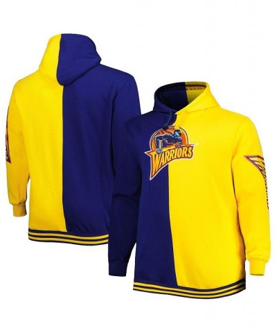 Men's Navy, Gold Golden State Warriors Big and Tall Hardwood Classics Split Pullover Hoodie $59.80 Sweatshirt