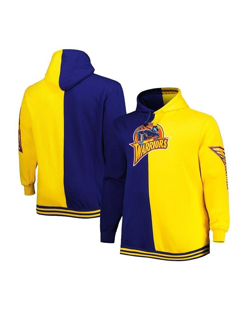 Men's Navy, Gold Golden State Warriors Big and Tall Hardwood Classics Split Pullover Hoodie $59.80 Sweatshirt