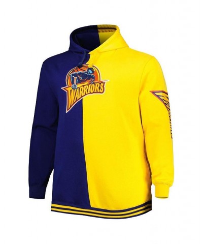 Men's Navy, Gold Golden State Warriors Big and Tall Hardwood Classics Split Pullover Hoodie $59.80 Sweatshirt