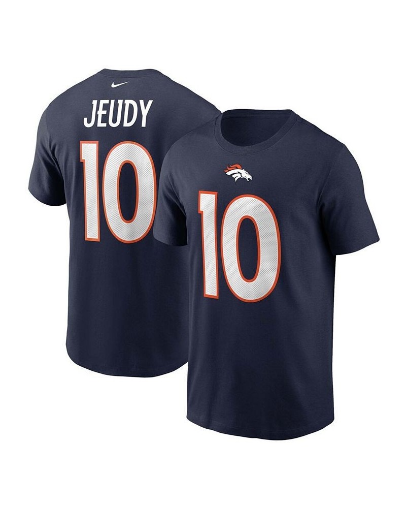 Men's Jerry Jeudy Navy Denver Broncos Name and Number T-shirt $20.25 T-Shirts